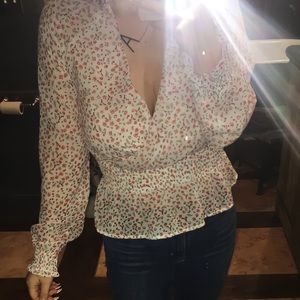 Long Sleeve Cropped Blouse